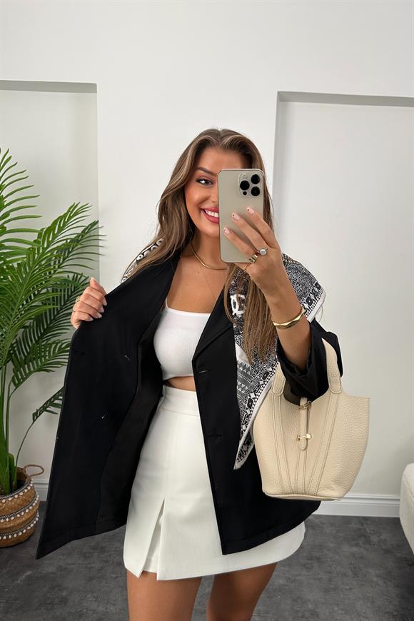 Massi model 1. Sınıf Kalite Orta Boy Klasik Trençkot Siyah