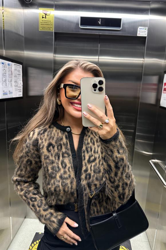 Massi Model Lüx Kalite Kaşmir Dokulu Yumoş Hırka Siyah Kahve