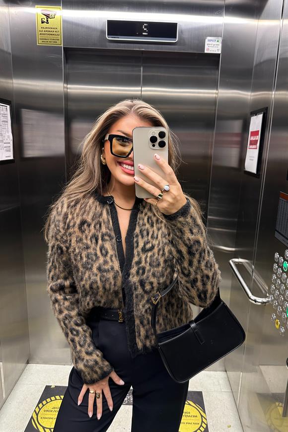 Massi Model Lüx Kalite Kaşmir Dokulu Yumoş Hırka Siyah Kahve