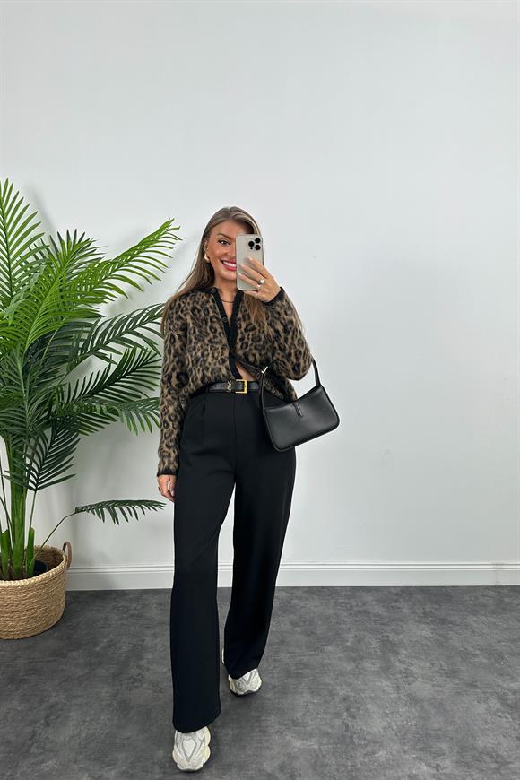 Massi Model Lüx Kalite Kaşmir Dokulu Yumoş Hırka Siyah Kahve