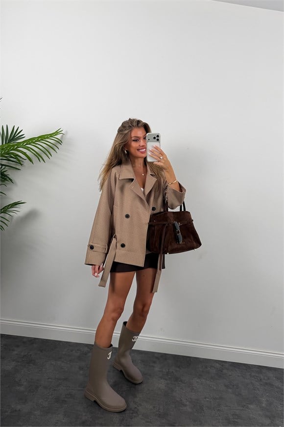 Mng Model Lüx Kumaş Ekoseli Trençkot