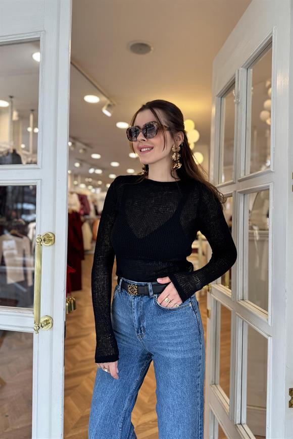 Nisan Marka Lüx Kalite Transparan Yumoş Triko Siyah