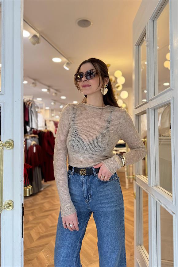 Nisan Marka Lüx Kalite Transparan Yumoş Triko Bej