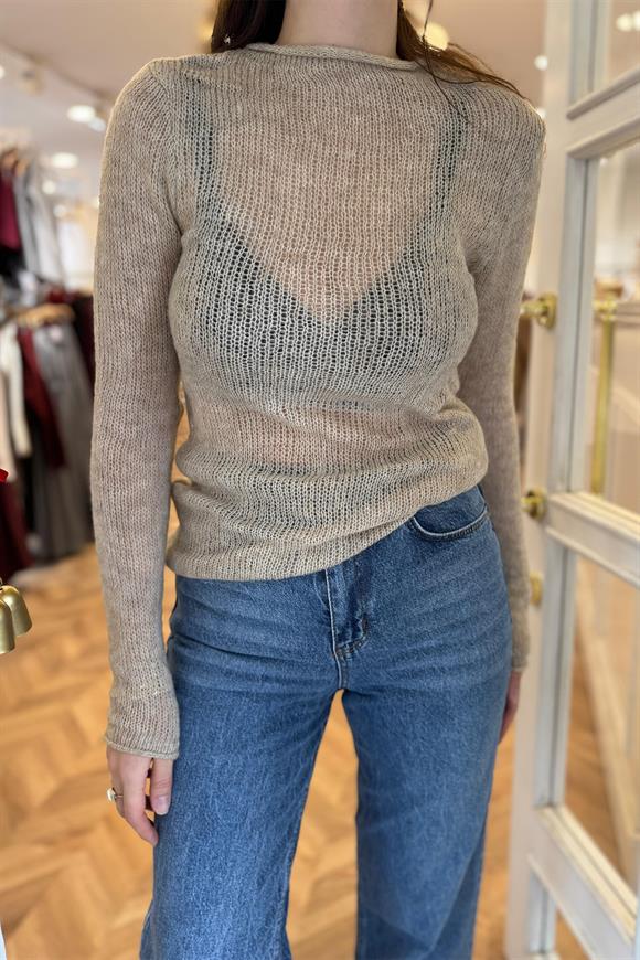 Nisan Marka Lüx Kalite Transparan Yumoş Triko Bej