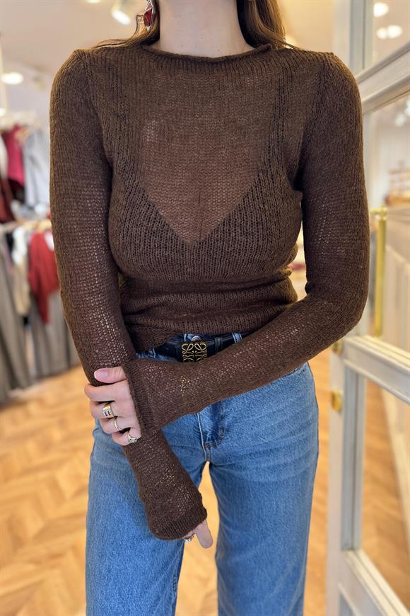 Nisan Marka Lüx Kalite Transparan Yumoş Triko Acı Kahve