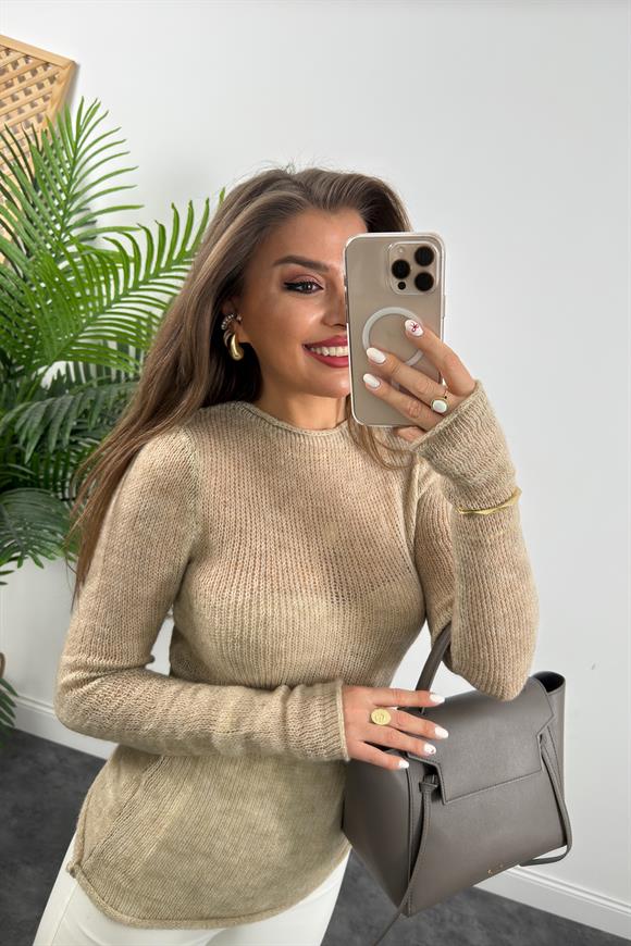 Nisan Marka Lüx Kalite Transparan Yumoş Triko Bej