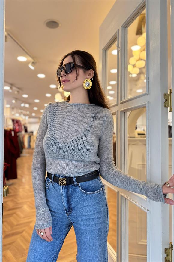 Nisan Marka Lüx Kalite Transparan Yumoş Triko Gri