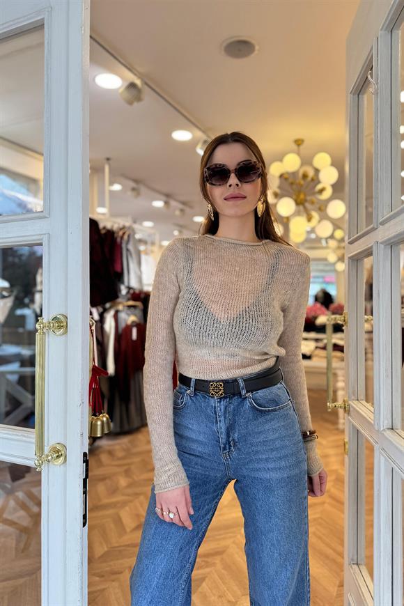 Nisan Marka Lüx Kalite Transparan Yumoş Triko Bej