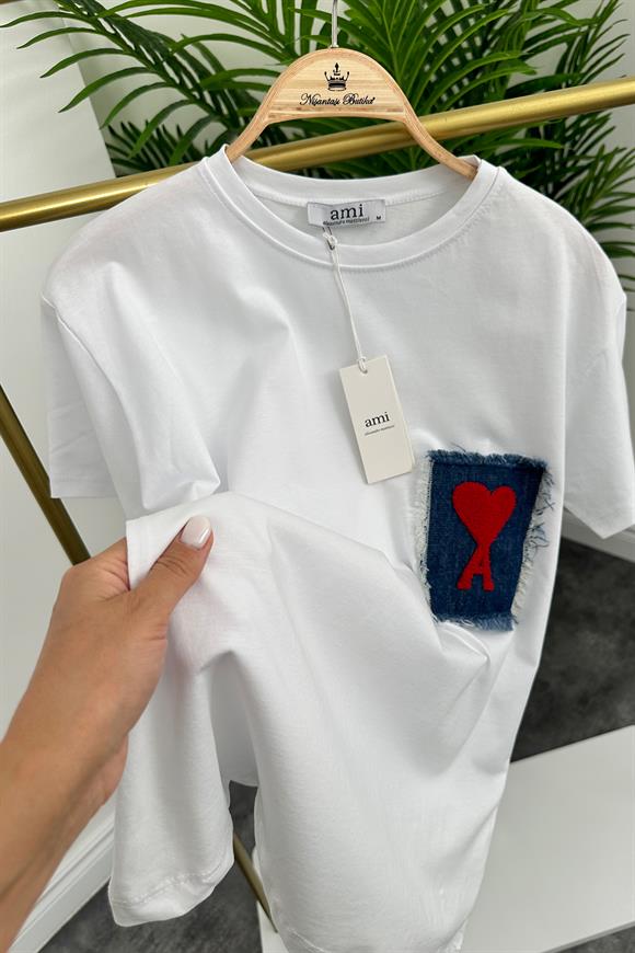 Orjinal Marka Tam Pamuklu Cebi Jean Detaylı Tshirt