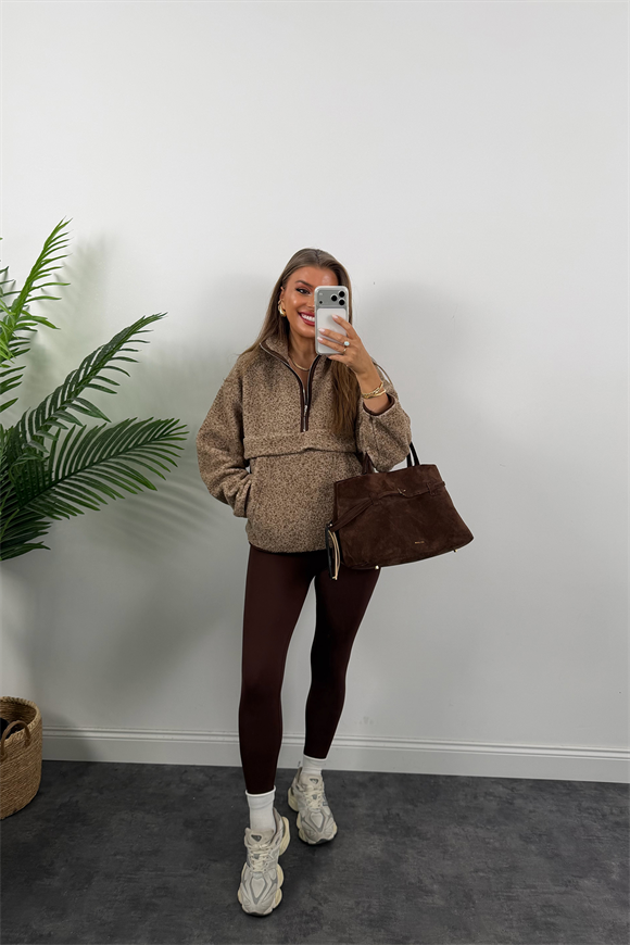 Oysh Model Basic Polar Sweat Kahve