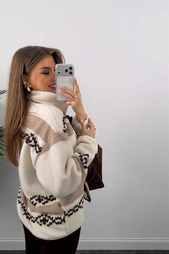 Oysh Model Çift Geyikli Polar Sweat