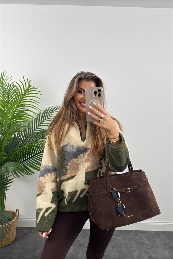 Oysh Model Geyikli Polar Sweat 