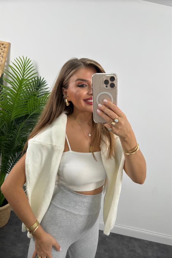 Oysh Model Penye Kaşkorse Likralı Relax Tayt Gri Melanj