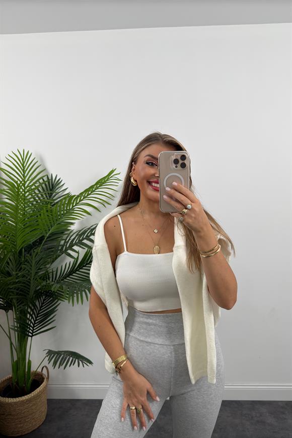Oysh Model Penye Kaşkorse Likralı Relax Tayt Gri Melanj
