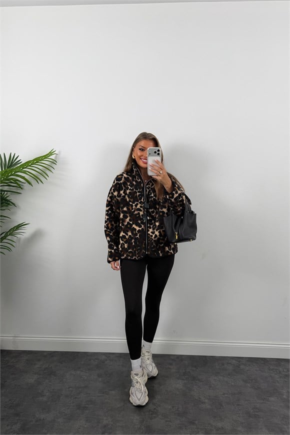 Oysh Model Polar Ceket Leopar