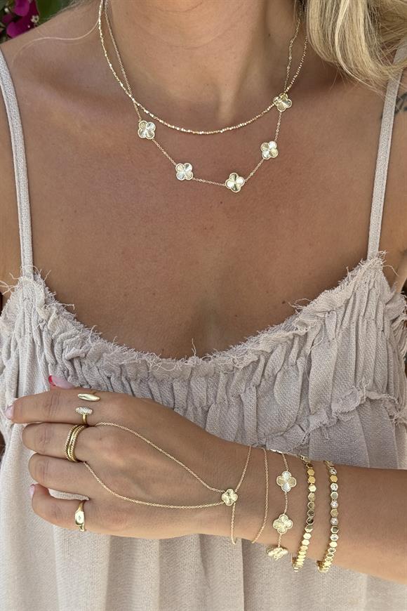 Özel Seri Gold Yonca Bileklik