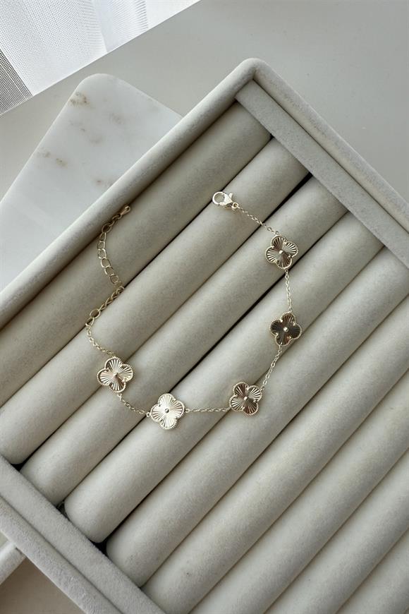 Özel Seri Gold Yonca Bileklik