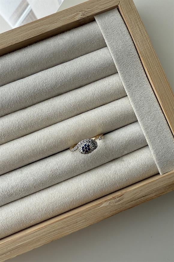 Özel Seri Göz Detaylı Mix Serçe Parmak Yüzüğü