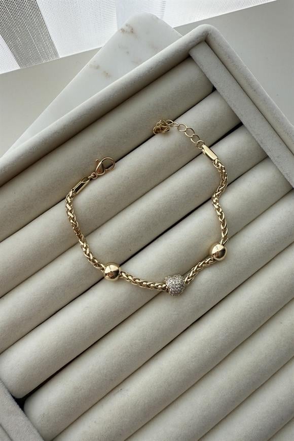 Özel Seri Hasır Örme Topçuk Detaylı Bileklik