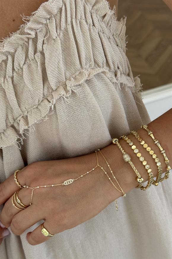 Özel Seri Hasır Örme Topçuk Detaylı Bileklik