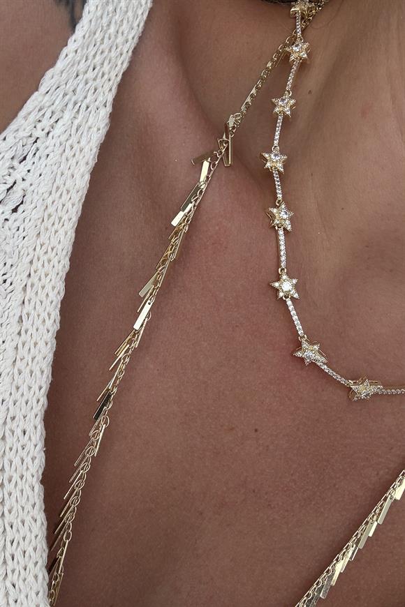 Özel Seri  Kristal Taşlı Marka Model Yıldız Kolye