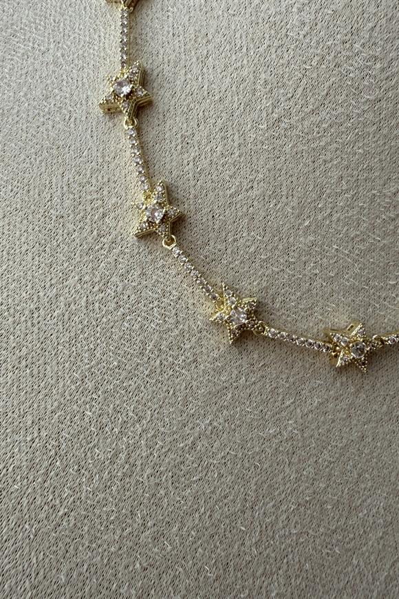 Özel Seri  Kristal Taşlı Marka Model Yıldız Kolye