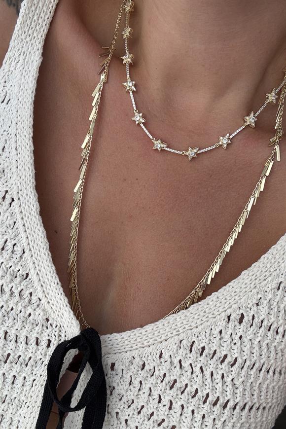 Özel Seri  Kristal Taşlı Marka Model Yıldız Kolye