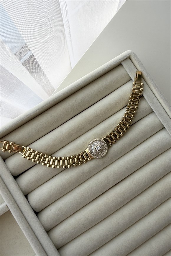 Özel Seri Kuyumcu Model Saat Kordonlu Bileklik