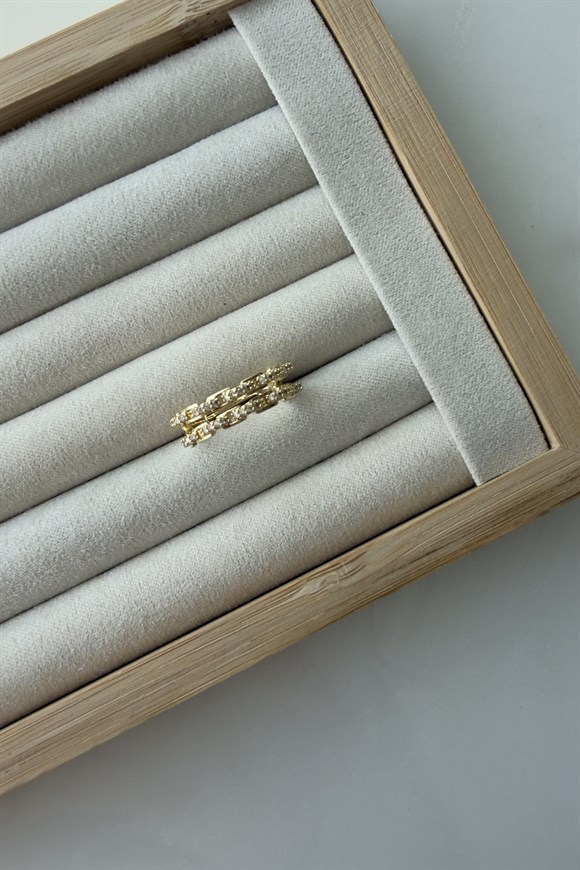 Özel Seri Marka Model Çift Sıra Yüzük