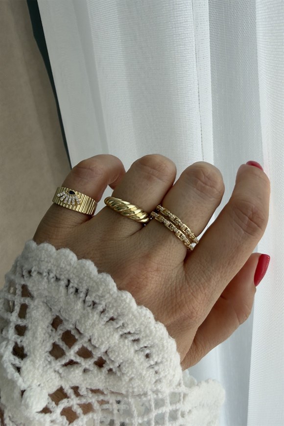 Özel Seri Marka Model Çift Sıra Yüzük