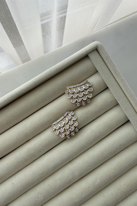 Özel Seri Marka Model Zirkon Taşlı Mix Katmer Küpe