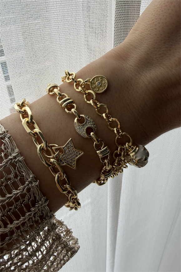 Özel Seri Ortası Taşlı Düğme Model Marka Model Bileklik