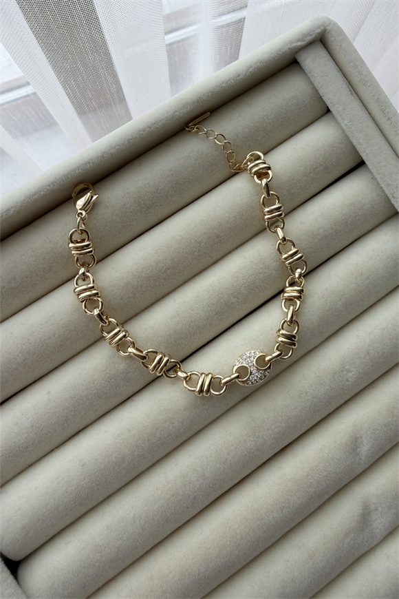 Özel Seri Ortası Taşlı Düğme Model Marka Model Bileklik