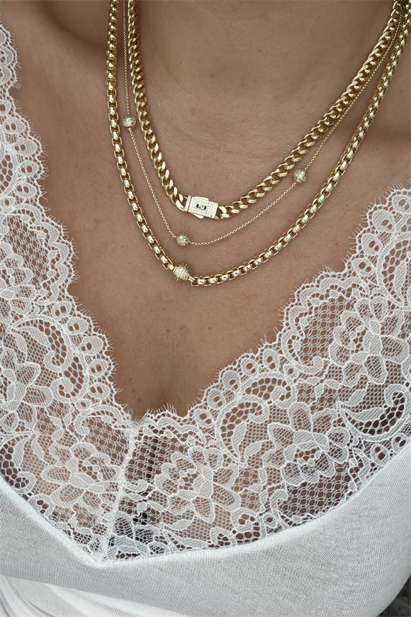 Özel Seri Ortası Taşlı Silindir Model Kolye