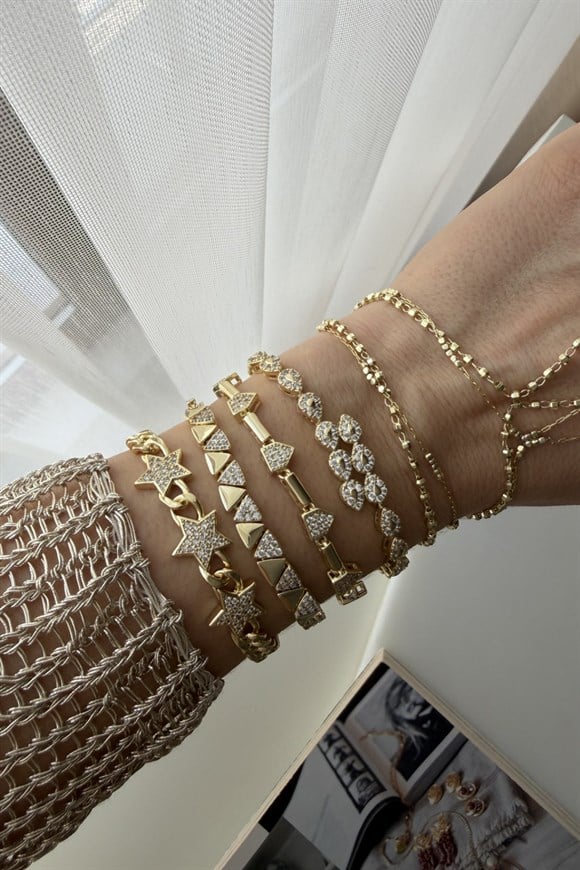 Özel Seri Ortası Üç Yıldız Bileklik 