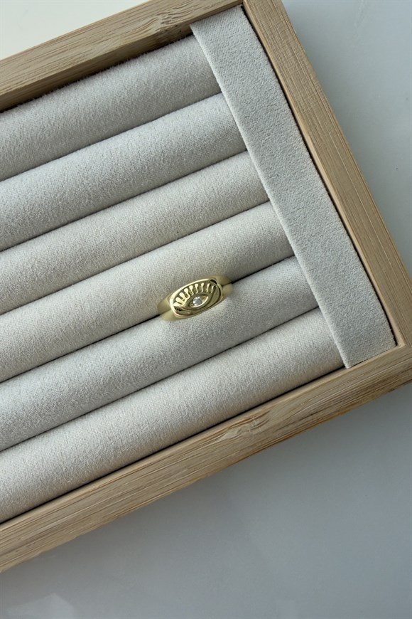 Özel Seri Plaka Üstü Göz Serçe Parmak Yüzük