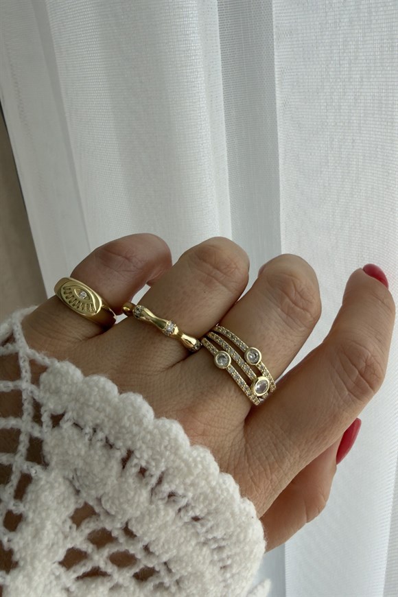 Özel Seri Plaka Üstü Göz Serçe Parmak Yüzük