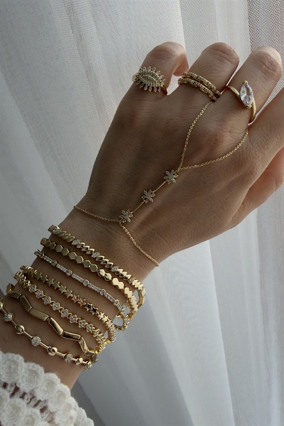 Özel Seri Taş Ve Plaka Pirinç Model Bileklik 