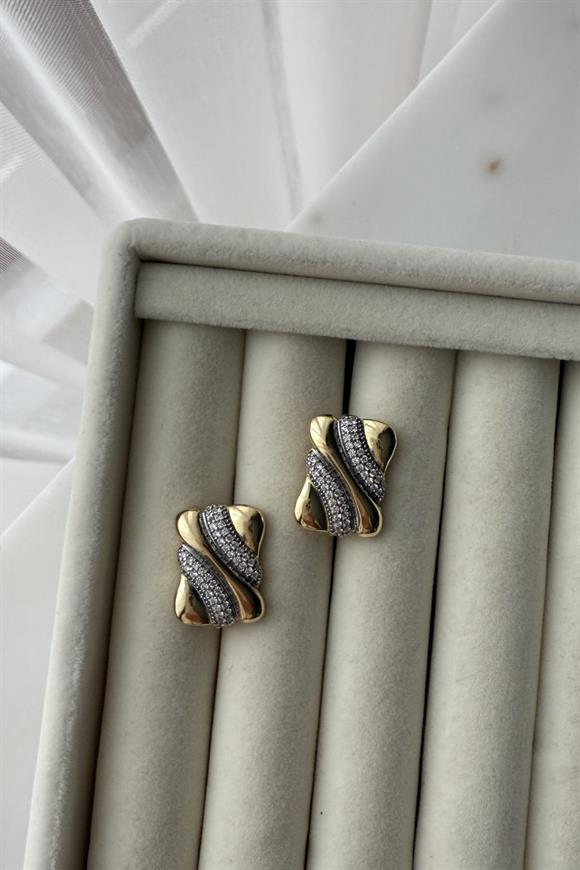 Özel Seri  Taşlı Mix Plaka Küpe