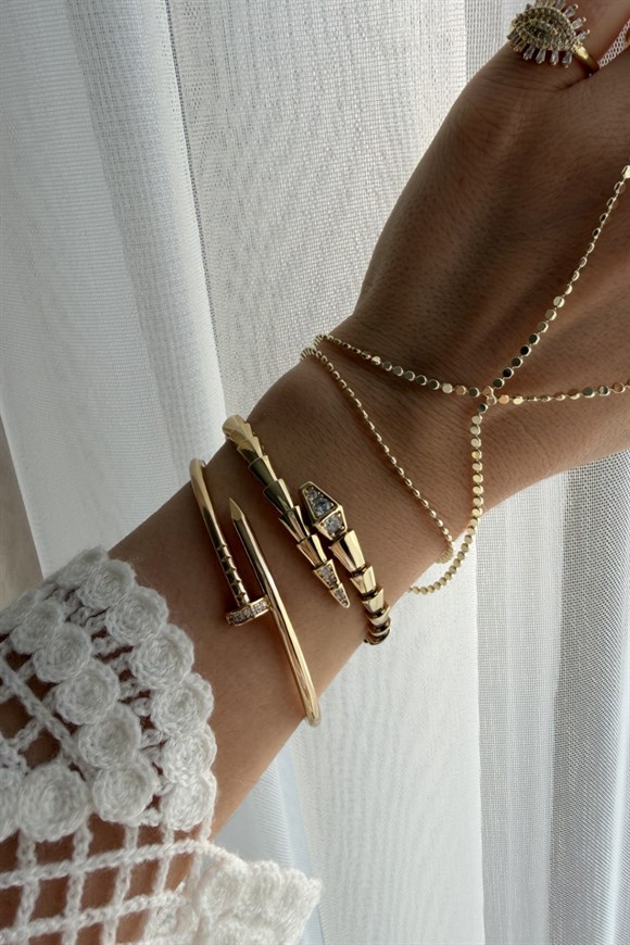 Özel Seri Taşlı Yılan Model Bileklik