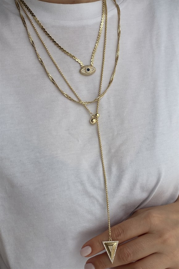 Özel Seri Üçgen Uçlu Asansör Model Kolye