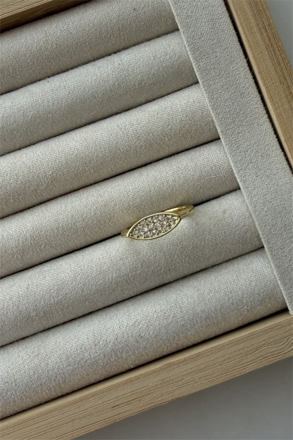 Özel Seri Zirkon Taşlı Badem Modem Serçe Parmak Yüzüğü