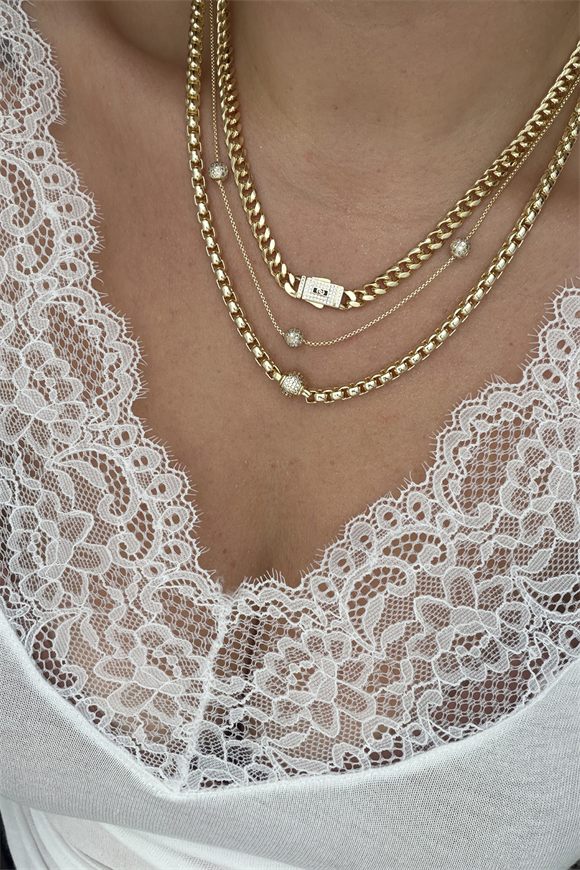 Özel Seri Zirkon Taşlı Topçuklu Kolye