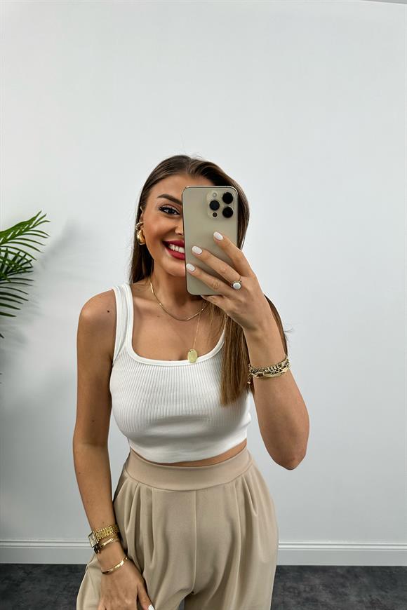 Özel Üretim Likralı Beli Lastikli Harem Pantolon Taş