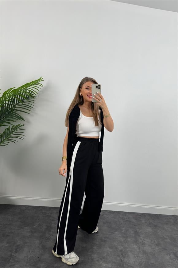 Özel Üretim Yanı Şeritli 2 İplik Çelik Palazzo