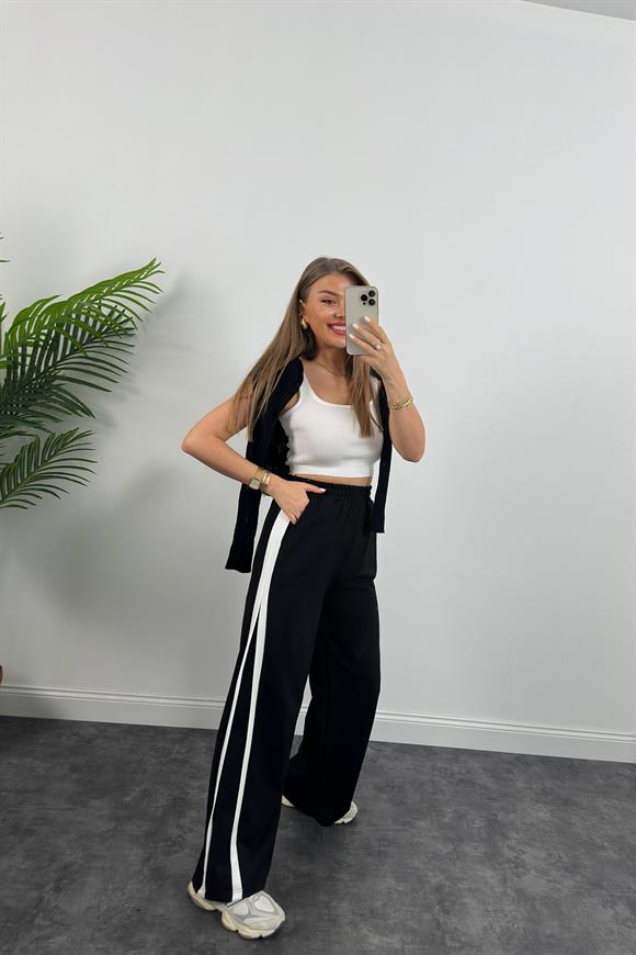 Özel Üretim Yanı Şeritli 2 İplik Çelik Palazzo