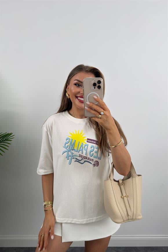Paradise İkonik Yaz Serisi %100 Pamuklu Tshirt