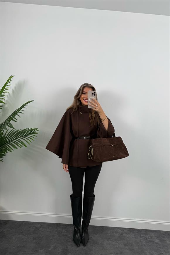 Pinterest Kemerli Kaşe Panço Kaban Acı Kahve