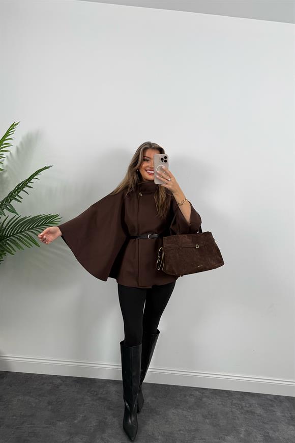 Pinterest Kemerli Kaşe Panço Kaban Acı Kahve