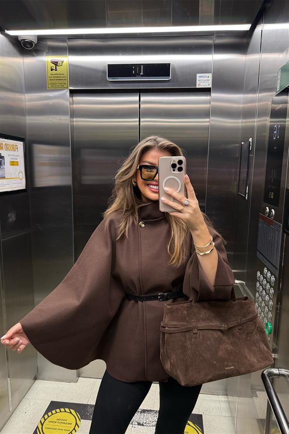 Pinterest Kemerli Kaşe Panço Kaban Acı Kahve